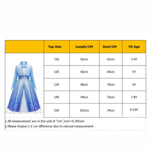 Frozen 2 Elsa Deluxe Princess Dress Costume for Girl Cosplay Christmas Party Dresses