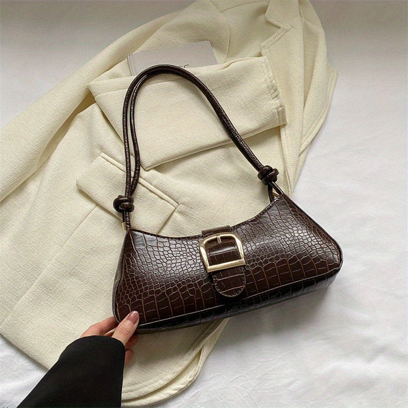 French texture popular bag white underarm bag Fashion bags women's solid color French niche portable baguette bag Affordable bags Convertible bag Top-handle bag