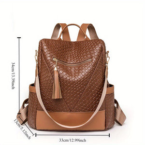 New Fashion Retro Anti-theft Backpack - Tassel Women's Backpack - Large Capacity Travel Women's Backpack