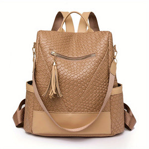 New Fashion Retro Anti-theft Backpack - Tassel Women's Backpack - Large Capacity Travel Women's Backpack