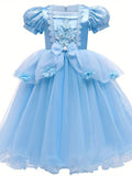 Little Girls Princess Dress Up Clothes Butterfly Tulle Long Ball Gown Birthday Party Halloween Costume Pageant Dance Ball Gown