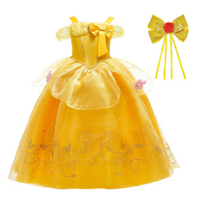 Phenas Girls Belle Princess Costume Off Shoulder Dress with Accessories