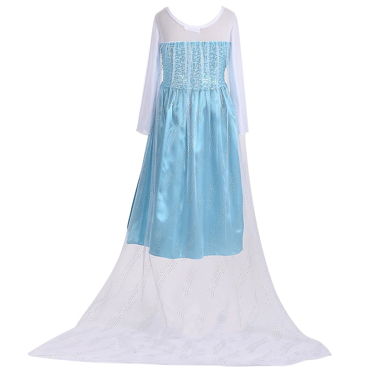 Princess Costumes Birthday Dress Up for Little Girls with Crown,Wig,Gloves Accessories 2-7 Years