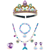 Frozen Princess Dress Up Jewelry Dress Up Set for Girls Jewelry Accessories with Crowns, Necklaces, Wands, Gloves, Earrings