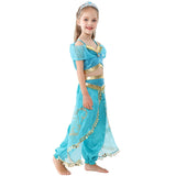 KAWELL Princess Jasmine Dress Christmas Fancy-Dress Costume with Accessories for Child