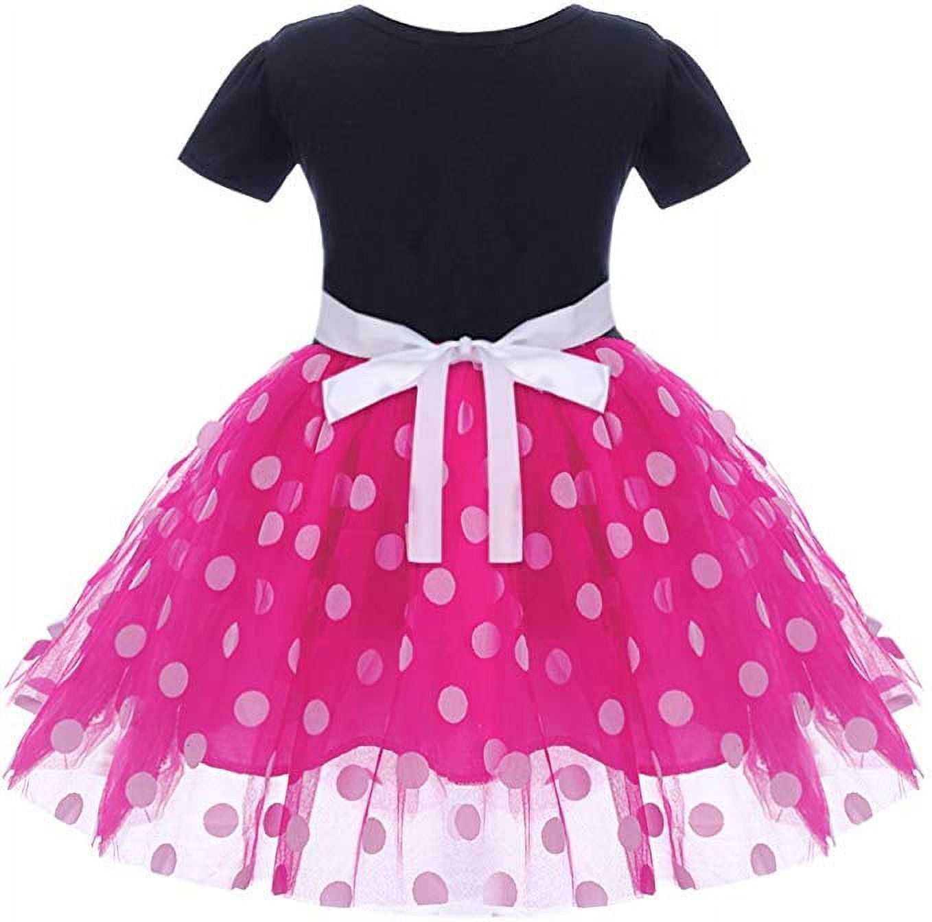 Minnie Costume Baby Girl Dress Mouse Ear Headband Polka Dot Dress