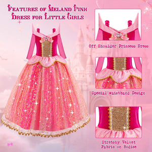 Princess Dresses for Girls - Light Up Princess Dress Up for Girls 3-8 Year Old, Costume for Girls Halloween Birthday