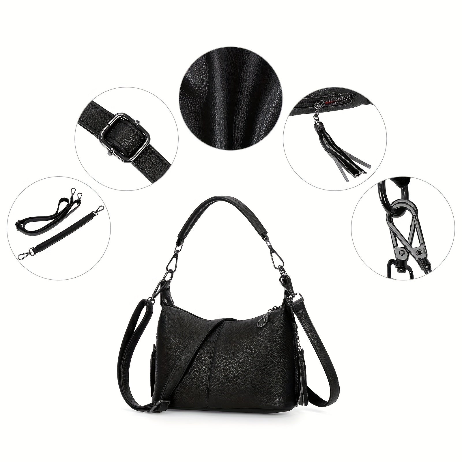 New Fashion Genuine Leather Shoulder Bag/Handbag - High-end Atmosphere - Practical and Wear-resistant - Tassel Crossbody Bag