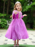 Cute Style Regular Fit Woven Polyester Fairytale Princess Costume, Solid Color with Slight Stretch, Bubble Sleeve Casual Dress for Character Performance, Party & Birthday Gift