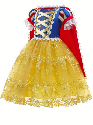 Kamo Princess costume puff sleeve dress up with accessories perfect for girls party Christmas Halloween character dress up party dress mesh Tutu dress