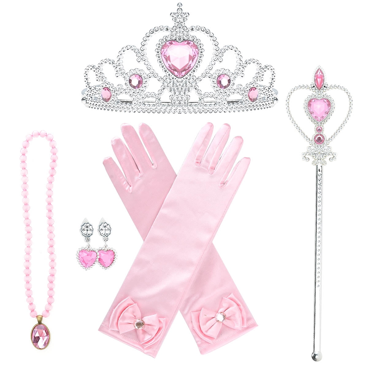 Frozen Princess Dress Up Jewelry Dress Up Set for Girls Jewelry Accessories with Crowns, Necklaces, Wands, Gloves, Earrings