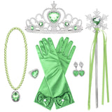 Frozen Princess Dress Up Jewelry Dress Up Set for Girls Jewelry Accessories with Crowns, Necklaces, Wands, Gloves, Earrings