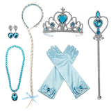 Frozen Princess Dress Up Jewelry Dress Up Set for Girls Jewelry Accessories with Crowns, Necklaces, Wands, Gloves, Earrings