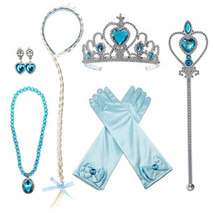 Frozen Princess Dress Up Jewelry Dress Up Set for Girls Jewelry Accessories with Crowns, Necklaces, Wands, Gloves, Earrings