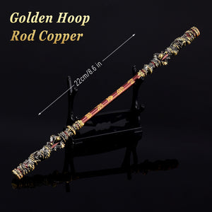 Wukong Game Surrounding Qi Tian Da Sheng Ru Yi Jin Hoop Stick All Metal Craft Decoration (Golden Hoop Stick Gold 22CM)