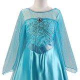 KAWELL Girls Princess Party Elsa Dress Little Girls Cosplay Costume with Accessories