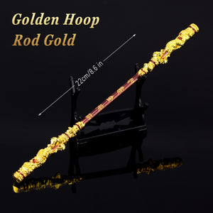 Wukong Game Surrounding Qi Tian Da Sheng Ru Yi Jin Hoop Stick All Metal Craft Decoration (Golden Hoop Stick Gold 22CM)