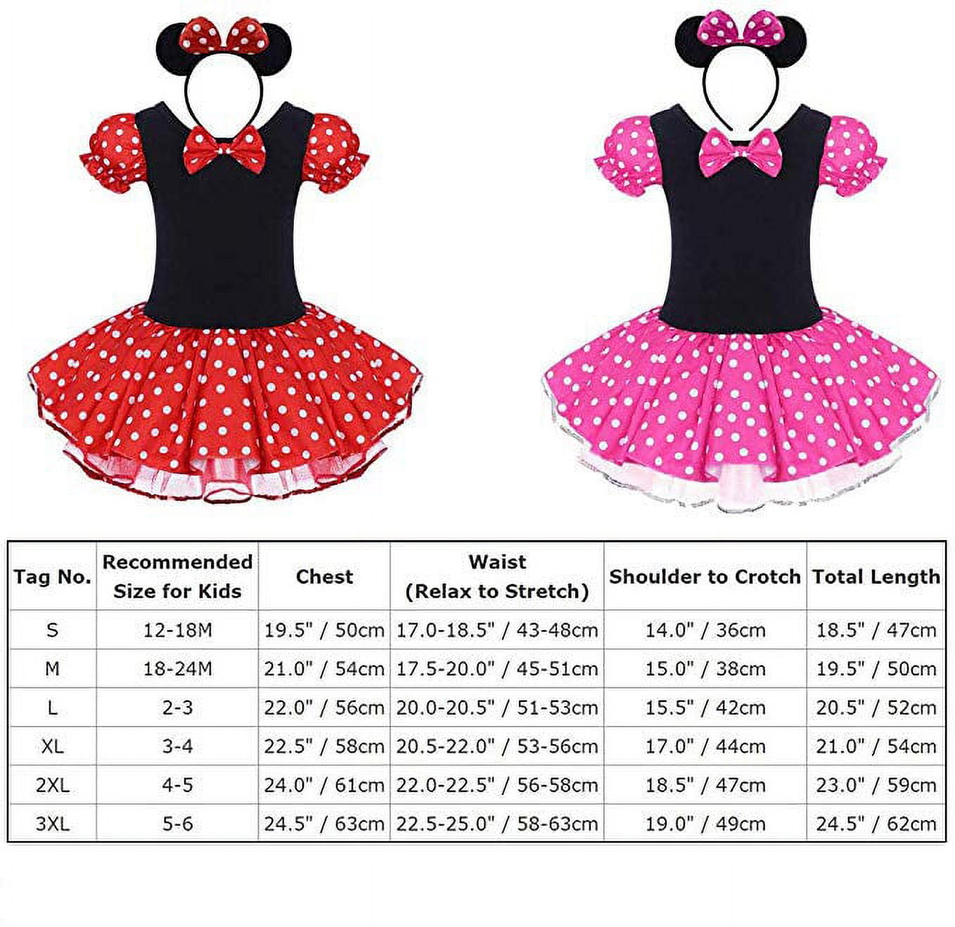 Minnie Costume Baby Girl Dress Mouse Ear Headband Polka Dot Dress