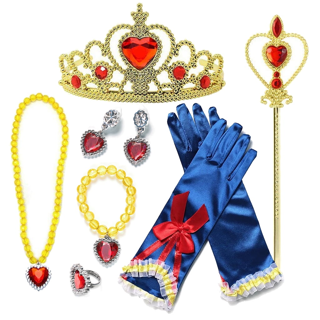 Frozen Princess Dress Up Jewelry Dress Up Set for Girls Jewelry Accessories with Crowns, Necklaces, Wands, Gloves, Earrings