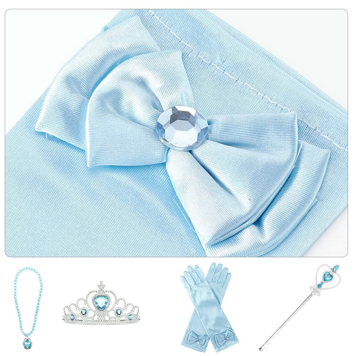 Frozen Princess Dress Up Jewelry Dress Up Set for Girls Jewelry Accessories with Crowns, Necklaces, Wands, Gloves, Earrings